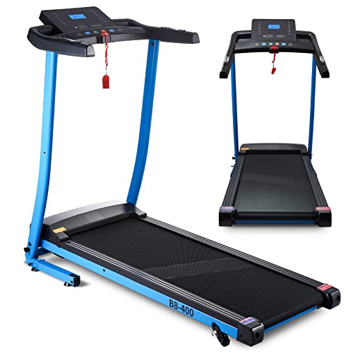 Treadmill with Incline Treadmill 300+ lb Capacity Three Section Manual Slope Adjustment LCD Display Screen 2.5HP 15.7 inch Running Track Treadmill Foldable