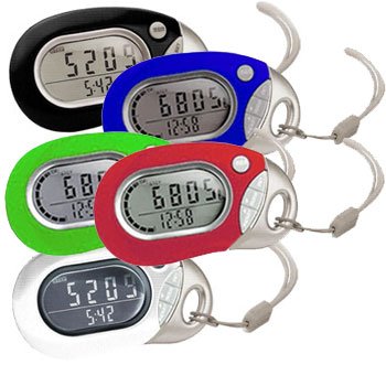 Pedusa PE-771 Tri-Axis Multi-Function Pocket Pedometer – Black With Holster/Belt Clip