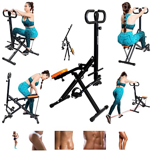 DARCON Squat Machine Exercise Equipment – DB Method Total Crunch Squat Ab Rowing Machine for Abs – Home Workout Equipment for Women-Men, Power Rider Row Squat for Glutes, Legs and Full Body Workouts