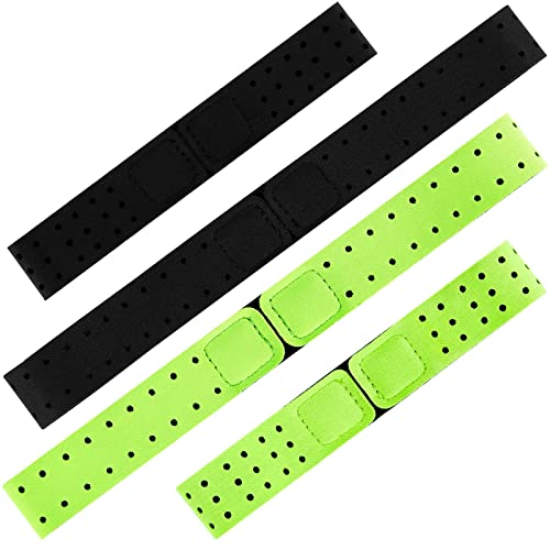 4 Pcs Replacement Heart Rate Monitor Armband Strap 20 mm Adjustable Soft Strap Arm Wristband Black and Green