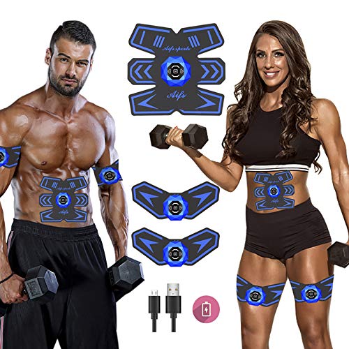 SPORTCDIA Abs Stimulator Rechargeable Ultimate for Men Women Abdominal Work Out Abs Power Fitness Muscle Training Workout Equipment Portable
