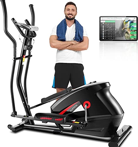 FUNMILY Elliptical Machine, Elliptical Machines for Home Use 390 lbs Weight Capacity with 10 Resistance Levels, Elliptical Training Machines with Upgraded APP &LCD Monitor & iPad Mount