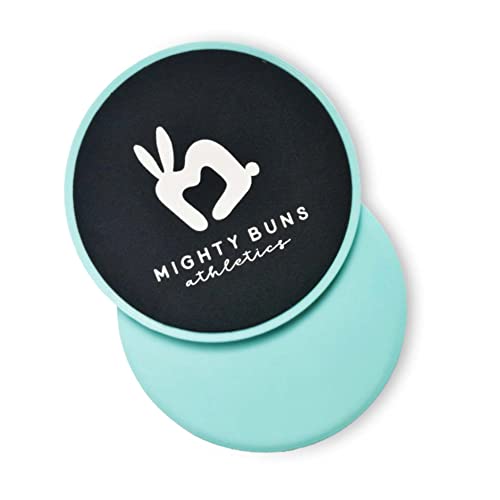 Mighty Buns – Core Sliders, Exercise Sliders for Improved Stability, Dual-Sided Workout Sliders Disc, Compact Sliders for Working Out With Mesh Bag, Mint, Set of 2