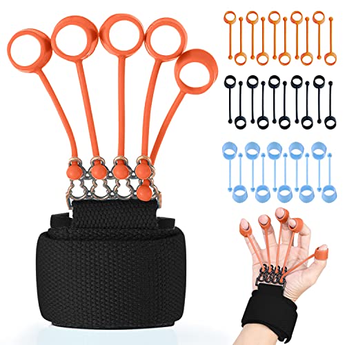 Finger Extension Exerciser – Hand Strengthener and Grip Strength Trainer – 3 Resistance Levels (Beginner, Moderate, and Advanced) – Ideal for Physical Therapy and Improving Hand Health