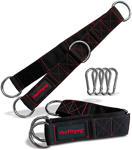 THEFITGUY Multifunctional Straps for Home Gym (Pair) | Extension for Handles, Cable Machines, T-Bar Rows, Attachments, Pullup Bars | Add Countless Exercises & Grip Variations to Your Workout