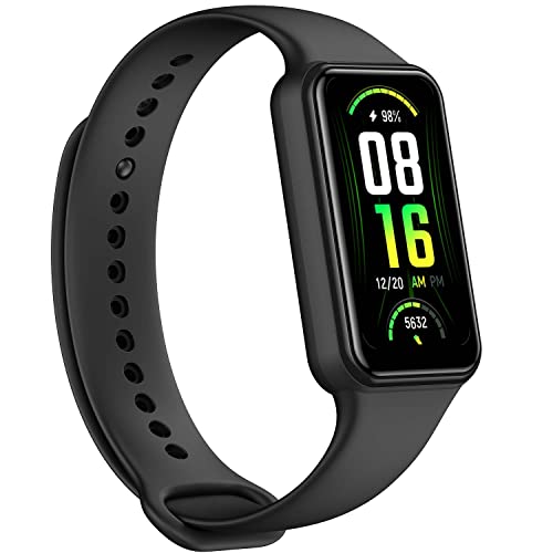 Amazfit Band 7 Fitness & Health Tracker for Women Men, 18-Day Battery Life, ALEXA Built-in, 1.47”AMOLED Display, Heart Rate & SpO₂ Monitoring, 120 Sports Modes, 5 ATM Water Resistant, Black (Renewed)