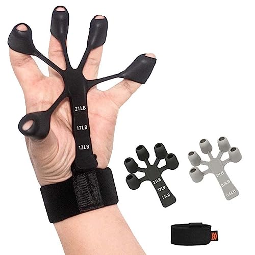 Jojomeyo 2PCS Finger Exerciser, Finger Strengthener,Grip Strength Trainer, Guitar Finger Strength Trainer, Hand Therapys and Training Device, 2023 New Grip Strength Trainer