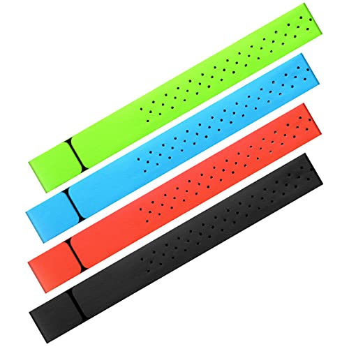 Oudain 4 Pcs Replacement Heart Rate Monitor Soft Strap Heart Rate Monitor Armband Strap Adjustable Replacement Armband Strap, Black Orange Green and Blue (0.8 x 15.75 Inch)