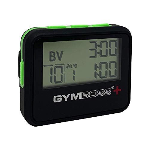 Gymboss Plus Interval Timer and Stopwatch – Black/Green Softcoat