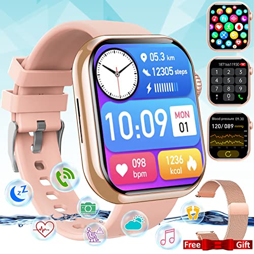 Smart Watch,2023 Fitness Watch with Body Temperature Blood Pressure Heart Rate Monitor 1.88″ Touch Screen Bluetooth Watch (Make/Answer Call) IP67 Waterproof Smartwatch for Android iOS Phones Women Men