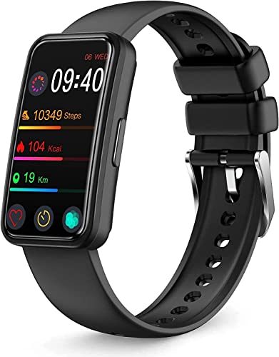 KEEPI Fitness Tracker with 24/7 Heart Rate Monitor and Blood Pressure Activity Tracker, Sleep Tracker with Calorie Step Counter, IP68 Waterproof Pedometer for Women Men Android iOS (Black)