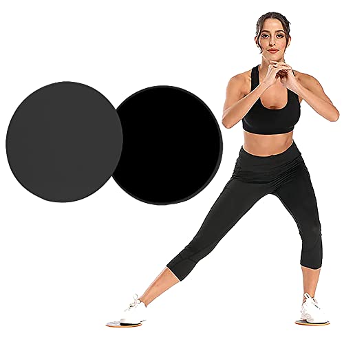 YOAHOME 2 Pack of Gliding Disc, Yoga Exercise Core Sliders, Workout Sliders Fitness Discs Abdominal & Total Body Gym-Exercise Equipment (Black)