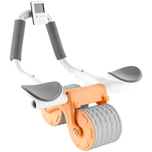 2023 New Automatic Rebound Ab Abdominal Exercise Roller Wheel, with Elbow Support and Timer, Abs Roller Wheel Core Exercise Equipment, for Men Women (Orange)