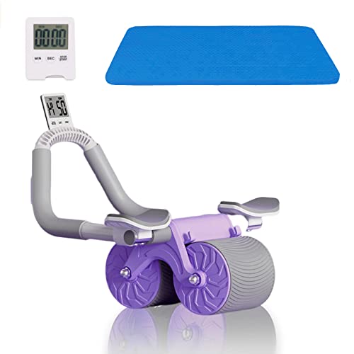 2023 New with Timer Automatic Rebound Abdominal Wheel – Ab Roller Wheel Exercise Equipment with Elbow Support, Domestic Abdominal Roller for Abs Workout