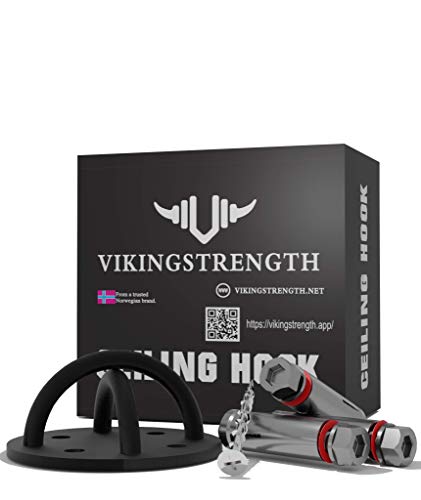 VIKINGSTRENGTH Ceiling Hook Mount Battle Rope Anchor for Suspension Straps Yoga Swing Brackets Resistance Trainer Wall Mount Anchor for Gymnastic Rings Boxing Equipment Heavy Bag