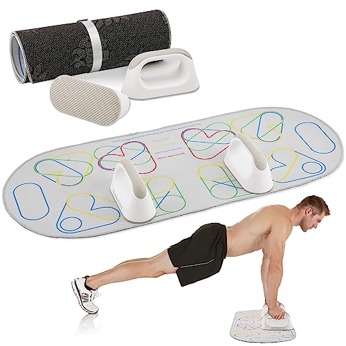 Suertree Foldable Pushup Mat for Portable Strength Training, Push Up Board, Push Up Bar, Work for Home Fitness,Pushup Handles for Home Workout,Work Out Equipment for Men & Women
