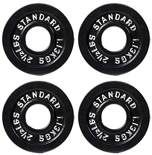 BalanceFrom Cast Iron Plate Weight Plate for Strength Training and Weightlifting, Olympic Size, 2-Inch Center, 2.5LB Set of 4