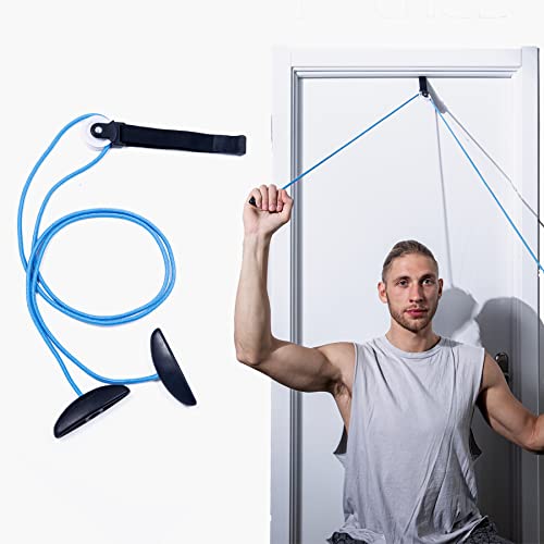 Yuanchupin Shoulder Pulley, Physical Therapy Exercises, Over Door Rehab Exerciser for Rotator Cuff Recovery, Aids in Recovery and Rehabilitation, Range of Motion Exerciser (Blue)