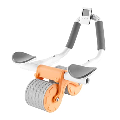 Fairnull 2023 New with Timer Ab Abdominal Exercise Roller Elbow Support, Abs Roller Wheel Core Exercise Equipment, Automatic Rebound Abdominal Wheel (Orange-With Timer)