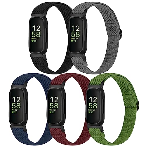 XFYELE Elastic Nylon Bands Compatible with Fitbit Inspire 3/Inspire 2/Inspire HR/Inspire/Ace 3/Ace 2 for Women Men, Soft Adjustable Stretchy Loop Straps Replacement Wristband for Fitbit Inspire 3 Bands