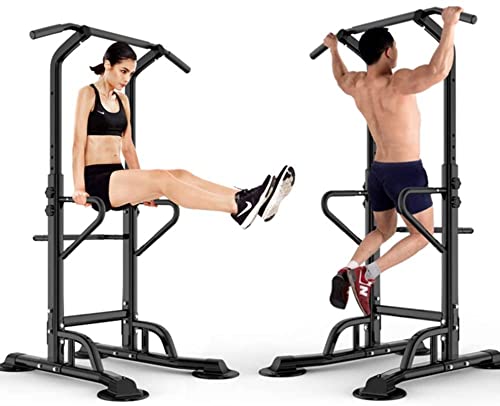 SogesPower Power Tower Pull Up&Dip Station Height Adjustable Strength Training SPPS-BB002