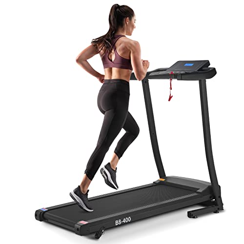 Folding Treadmill with Incline Adjustment Treadmill 2.0HP Treadmill LED Display Connected with Bluetooth Speakers Maximum Load Over 300 Pounds Suitable Treadmills for Home