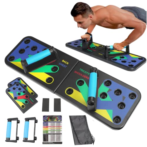 The zowu Push Up Board, Foldable Pushup Fitness Stand, Multi-Function 12 in 1, Portable Strength Training Home Gym, Rugged, Stable Equipment for Home Gym Workout for Men & Women