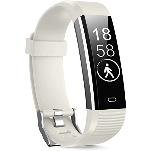 Stiive Fitness Tracker with Heart Rate Monitor, Waterproof Activity and Step Tracker for Women and Men, Pedometer Watch with Sleep Monitor & Calorie Counter, Call & Message Alert – IvoryWhite