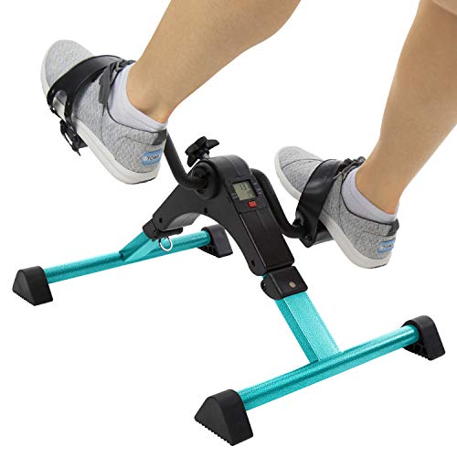 Vive Under Desk Bike Pedal Exerciser – Foot Pedal Exerciser – Foldable Portable Quiet Foot, Hand, Arm, Leg Exercise Pedaling Machine LCD Display, Adjustable Tension, Fitness Rehab Gym Equipment