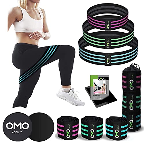 Resistance Bands for Working Out with Exercise Guide, Exercise Bands Workout, 3 Fabric Booty Bands for Women, Pilates Flexbands, Yoga Starter Set, Hip Resistance Loops for Legs and Glutes