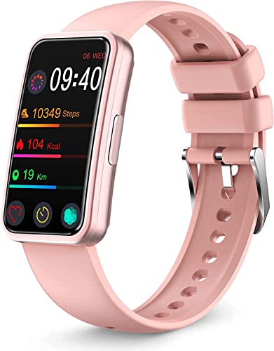 KEEPI Fitness Tracker with 24/7 Heart Rate Monitor and Blood Pressure Activity Tracker, Sleep Tracker with Calorie Step Counter, IP68 Waterproof Pedometer for Women Men Android iOS (Pink)