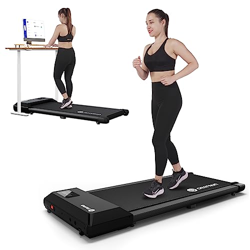 Walking Pad 2 in 1 Under Desk Treadmill, 2.5HP Low Noise Walking Pad Running Jogging Machine with Remote Control for Home Office, Lightweight Portable Desk Treadmill with Wheels & Installation Free…