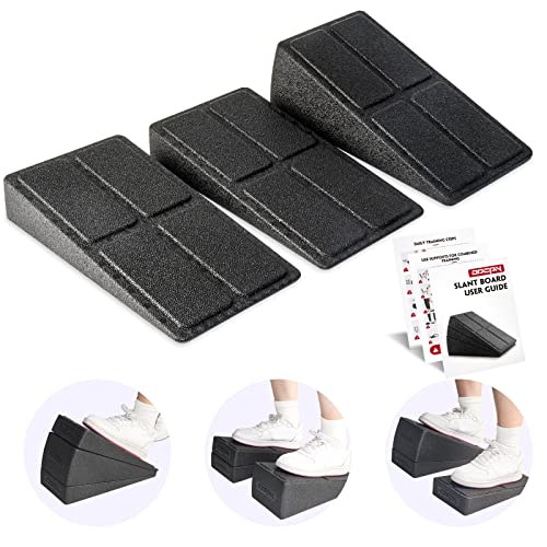 Slant Board Calf Stretcher, 3 Pcs Foot Stretcher Incline Board for Plantar Fasciitis Physical Therapy Equipment, Adjustable Foam Slant Board Wedge Great for Exercises, Squats and Calf Stretching