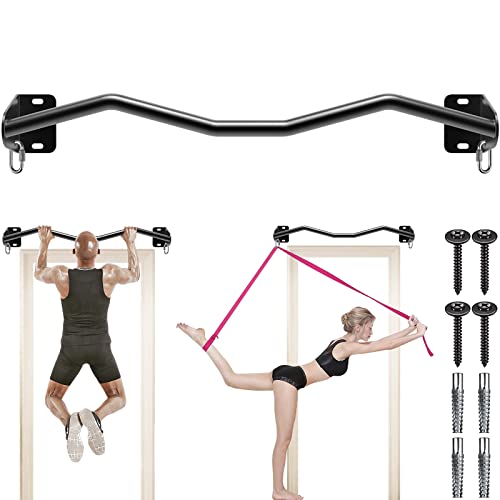 Kipika Heavy Duty Wall Mounted Doorway Pull Up Bar, Multifunctional Chin Up Bar, Portable Fitness Door Bar, Body Workout Home Gym System, 38″ Wide