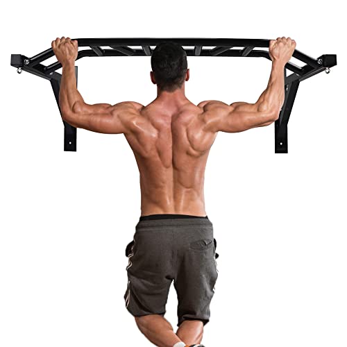 STARBRILLIANT Wall Mount Pull Up Bar Wall Mounted Body Press Pull Up Bar Gym Chin-Up for Upper Body Workout Power Tower Set Support to 440Lbs