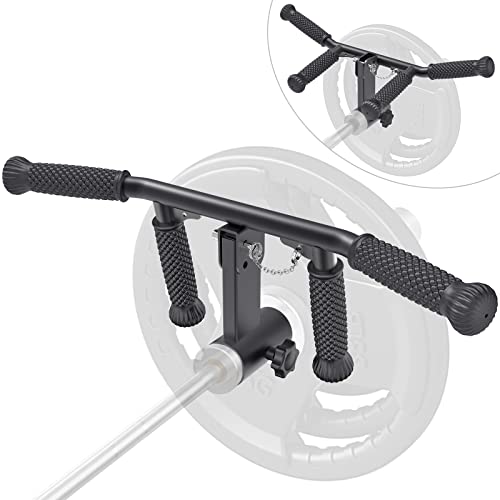 SELEWARE T Bar Row Attachment for 2″ Olympic Barbell Bar, Solid Adjustable Multi-Grip Landmine Handle Attachment with Non-Slip Rubber Handle, Fits 2″ Olympic Bars Strength Training Bars