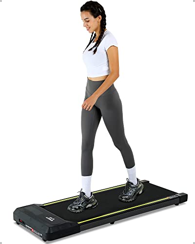 SPORTY&FIT Walking Pad, Under Desk Treadmill with Remote Control, 2.25 HP Portable Treadmill for Office Home Exercise, No Assembly Needed- Grey