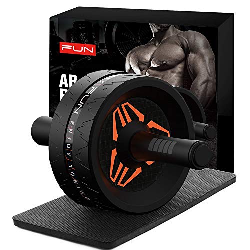 RHYTHM FUN Ab Roller for Abs Workout, 3.14in Ab Roller Wheel Exercise Equipment with Ab Mat,Ab Roller Set for Abdominal Exercise Ab Roller Machine for Women Men Core Abs Workout Equipment for Home Gym