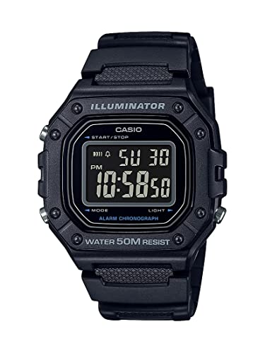 Casio Illuminator Daily Alarm Chronograph Digital Stopwatch W218H-1BV