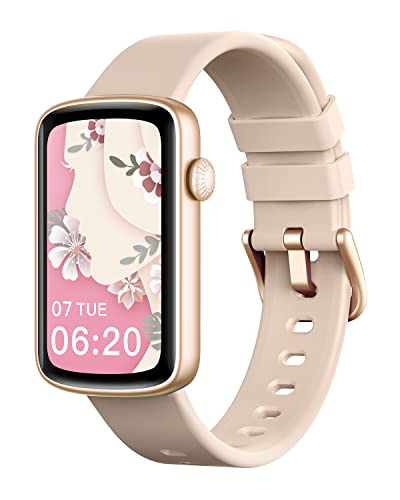 SHANG WING Smart Watches for Women Compatible with iPhone Android Phones, LYNN2 Slim Women’s Watch Fitness Tracker Digital Watch with Heart Rate Monitor Pedometer Step/Sleep Tracker Waterproof Pink
