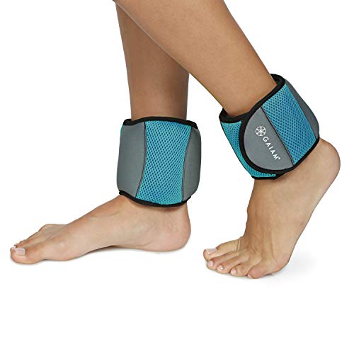 Gaiam Ankle Weights Strength Training Weight Sets For Women & Men With Adjustable Straps – Walking, Running, Pilates, Yoga, Dance, Aerobics, Cardio Exercises (10-Pound Set – Two (2) 5lb Weights)