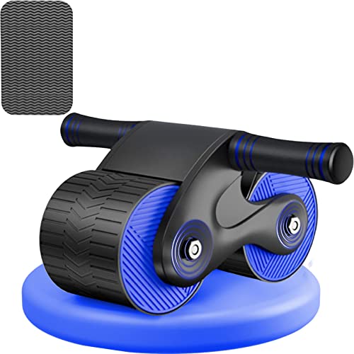 Automatic Rebound Ab Roller, 2023 New Ab Roller for Abs Workout,Ab Workout Equipment for Core Workout,Home Gym Fitness Equipment with Knee Pad (blue)