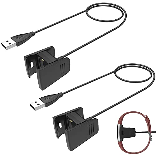 Charger Compatible with Fitbit Charge 2, Replacement USB Charging Cable Cord for Charge 2 Fitness Tracker (2 Pack, 100cm/3.3ft)