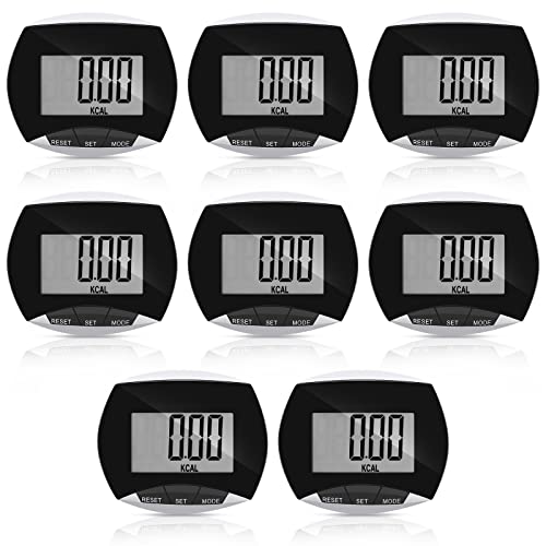 Pedometer Step Counter Walking Running Pedometer Portable LCD Pedometer with Calories Burned and Steps Counting for Jogging Hiking Running Walking (8 Pieces)