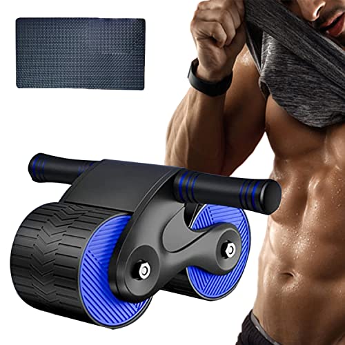 Automatic Abdominal Wheel, 2023 New Roller Home Abdominal Exerciser with Knee Pads Home Gym Equipment, Abdominal Workout Fitness, Abdominal Roller for Beginners Core Workout (Blue)
