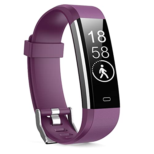 Stiive Fitness Tracker with Heart Rate Monitor, Waterproof Activity and Step Tracker for Women and Men, Pedometer Watch with Sleep Monitor & Calorie Counter, Call & Message Alert – Purple