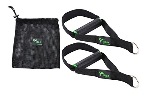 A Pair of Heavy Duty Exercise Handles for Cable Machines and Resistance Bands (Green)
