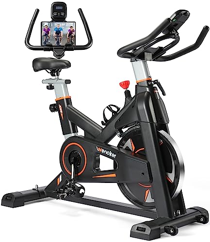 Exercise Bike, WENOKER Stationary Bike for Home, Indoor Bike with Whisper Quiet Magnetic Resistance, Heavy Flywheel and Upgraded LCD Monitor (Newest Version)
