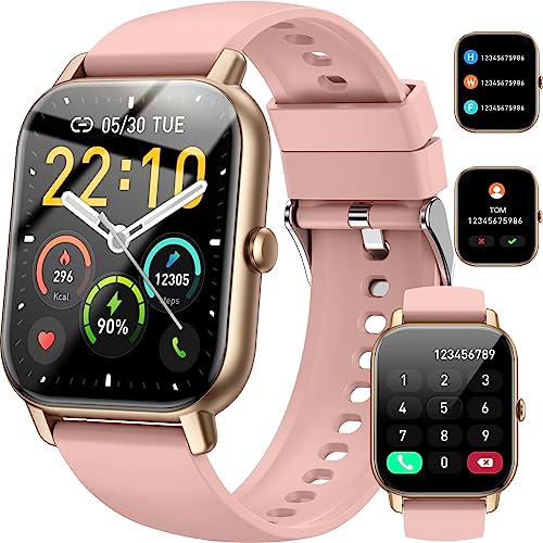Smart Watch(Answer/Make Call), 1.85″ Smartwatch for Men Women IP68 Waterproof, 100+ Sport Modes Fitness Activity Tracker, Heart Rate Sleep Monitor, Pedometer, Smart Watches for Android iOS, 2023