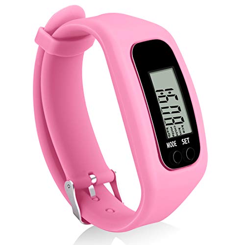 Bomxy Fitness Tracker Watch,Simply Operation Walking Running Pedometer with Calorie Burning and Steps Counting Easy use Step Tracker (92L3-Pink)